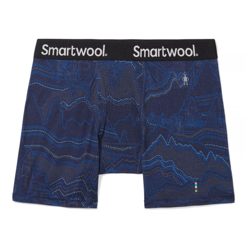 Smartwool Men's Merino Print Boxer Brief Boxed Deep Navy Digital Summi...