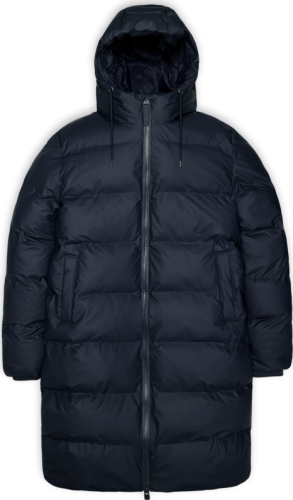 Rains Unisex Alta Long Puffer Jacket Navy