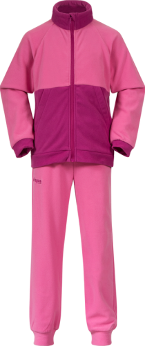 Bergans Kids' Smådøl V5 Longzip Set Ibis Rose/Fandango Purple