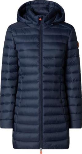 Save the Duck Women's Long Animal Free Puffer Jacket Carol Navy Blue