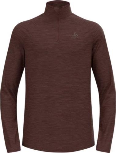 Odlo Men's Midlayer 1/2 Zip Run Easy Warm Fudge Melange