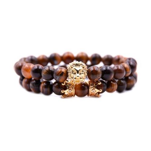 Auxere Lion Crown Double Row Armbånd Stein KXD0183