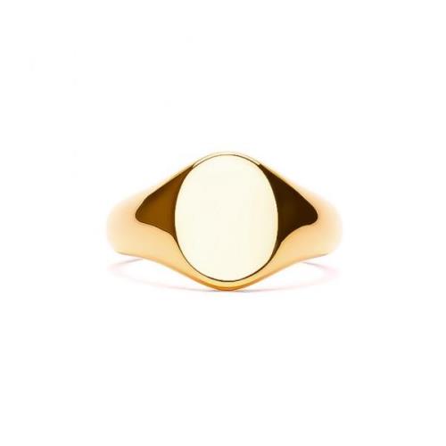 IX Studios Mini Oval Signet Ring 22 kt. Gullforgylt sølv DMN0299-GD