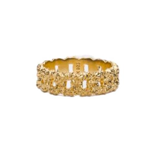 IX Studios Crunchy Curb Ring 18 kt. Gullforgylt sølv DMN0309GDHA