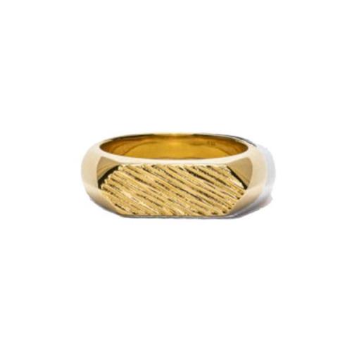 IX Studios Mini Brushed Hexagon Ring 18 kt. Gullforgylt sølv DMN0307GD