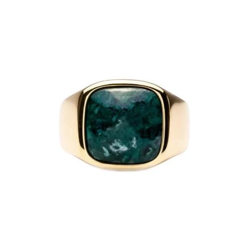 IX Studios Cushion Signet Marble Ring 22 kt. Gullforgylt sølv DMN0282G...