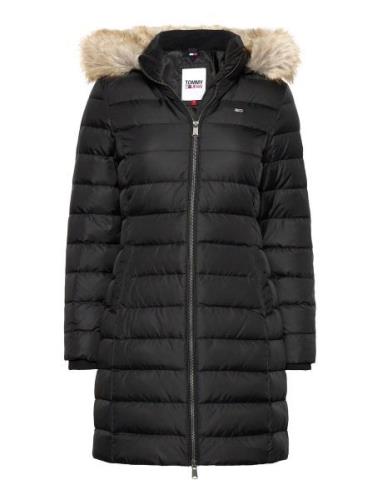 Tjw Essential Hooded Down Coat Fôret Kåpe Black Tommy Jeans