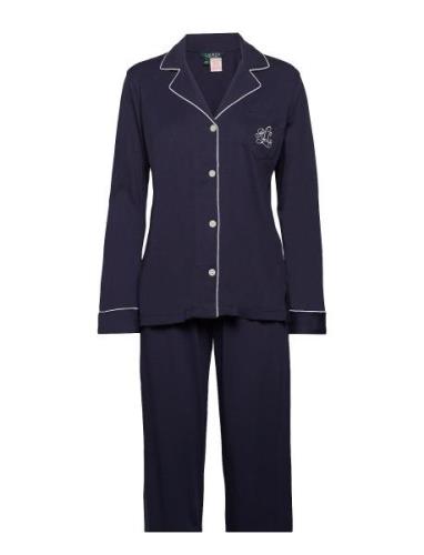 Lrl Hammond Knit Collar Pj Set Pyjamas Navy Lauren Ralph Lauren Homewe...