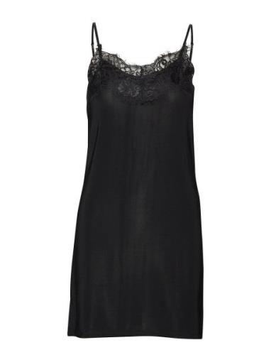 Slclara Strapdress Nattkjole Black Soaked In Luxury