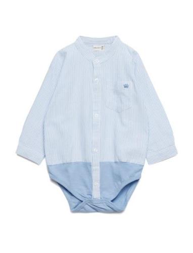 Bertil - Shirt Body Bodies Long-sleeved Blue Hust & Claire