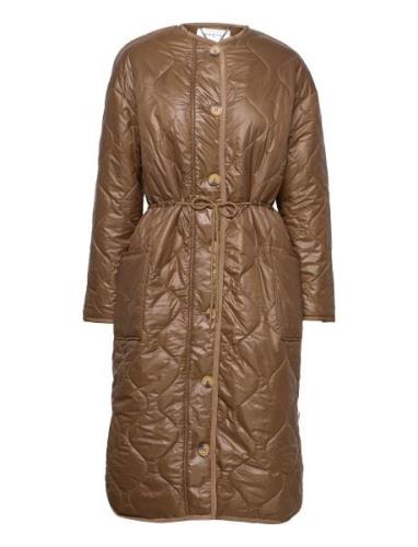 Reece Quilted Coat Fôret Kåpe Brown Dante6