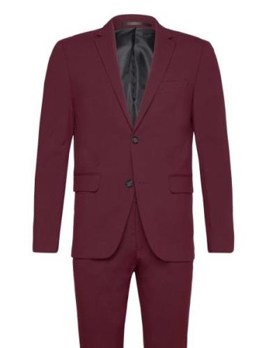 Plain Mens Suit - Normal Lenght Dress Burgundy Lindbergh