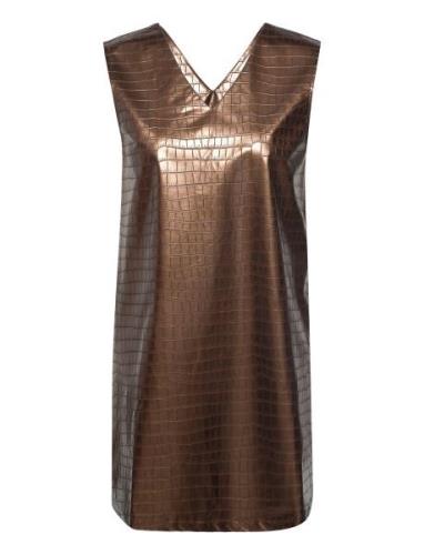 Ingeborg Snake Dress Kort Kjole Brown Noella