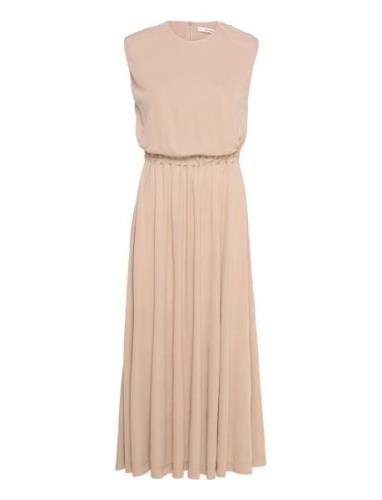 Long Midi Length Dress Maxikjole Festkjole Beige IVY OAK