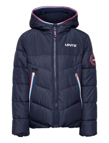 Lvn Mixed Media Puffer Fôret Jakke Blue Levi's