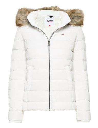 Tjw Basic Hooded Down Jacket Fôret Jakke White Tommy Jeans