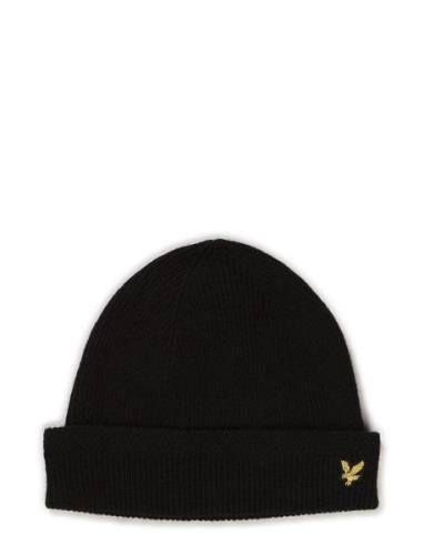 Racked Rib Beanie Accessories Headwear Beanies Black Lyle & Scott