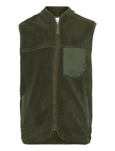 Kayson Teddy Vest Vest Khaki Green Kronstadt