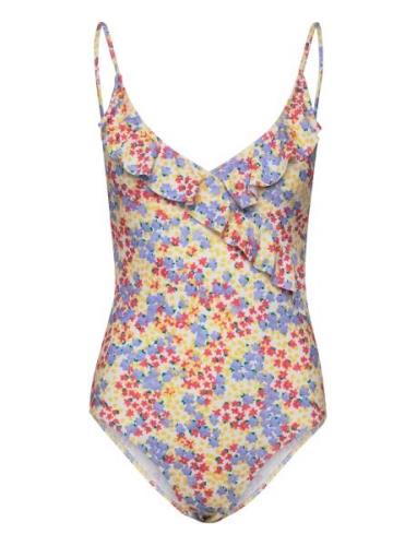 Oline Bly Frill Swimsuit Badedrakt Badetøy Multi/patterned Becksönderg...