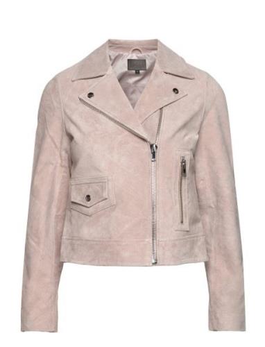 Andrea Suede Biker Skinnjakke Skinnjakke Beige Jofama