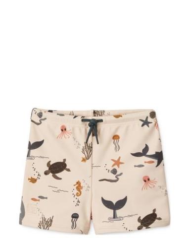 Otto Printed Swim Pants Badeshorts Cream Liewood