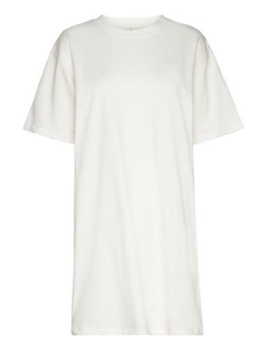 Tulip Tee Dress Gots Kort Kjole White Basic Apparel