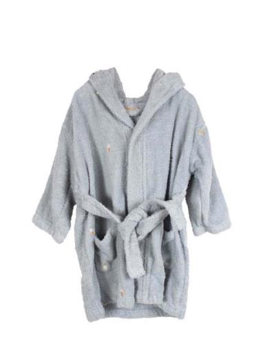 Embroidered Bathrobe 3-4 Years - Pearl Blue Morgenkåpe Badekåpe Blue F...