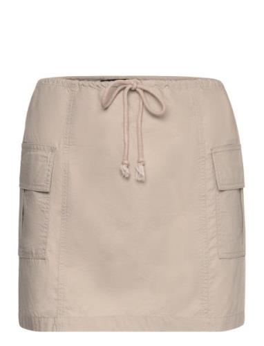 Cargo Skirt Kort Skjørt Beige Gina Tricot