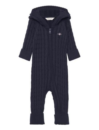 Cotton Cable Shield Piece Jumpsuit Navy GANT