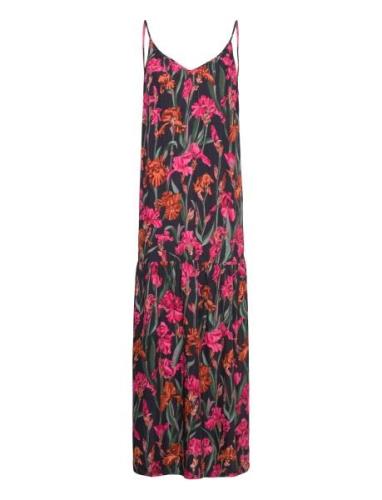 Maxi Strap Printed Dress Maxikjole Festkjole Blue GANT