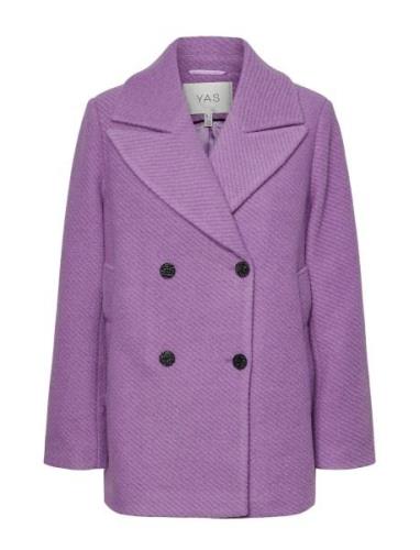 Yasinferno Wool Mix Jacket Ulljakke Jakke Purple YAS