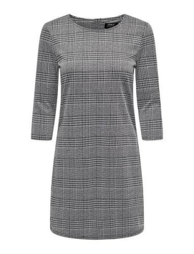 Onlbrilliant 3/4 Check Dress Noos Jrs Kort Kjole Grey ONLY