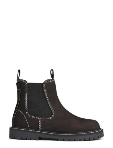 Carlo Leather Chelsea Boot Snørestøvletter Støvletter Black Liewood