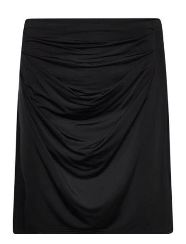 Cupro Skirt Kort Skjørt Black Rosemunde