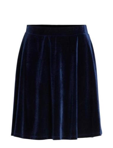 Vikatja Hw Short Velvet Skirt/Ka Kort Skjørt Navy Vila