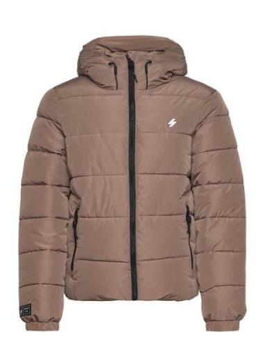 Hooded Sports Puffr Jacket Fôret Jakke Beige Superdry