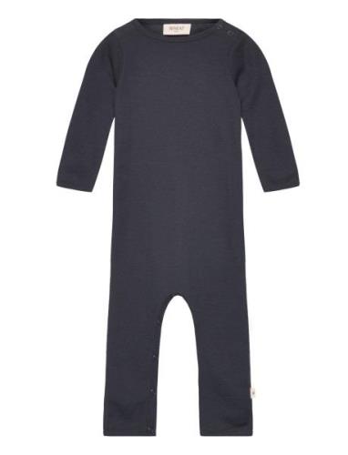 Plain Wool Jumpsuit Jumpsuit Navy Wheat