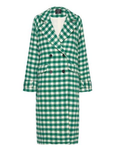 Coat Harper Check Outerwear Coats Winter Coats Green Lindex