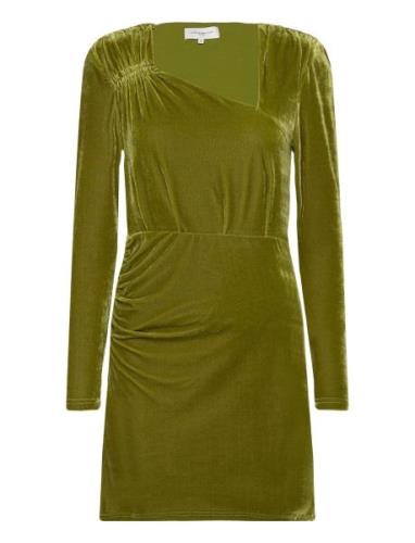 Cmvelvet-Short-Dress Kort Kjole Green Copenhagen Muse