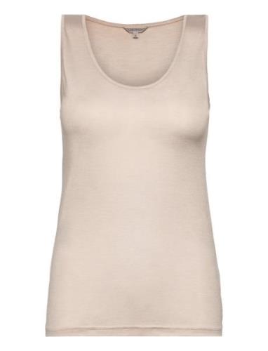 Silk Jersey - Tank Top Topp Beige Lady Avenue