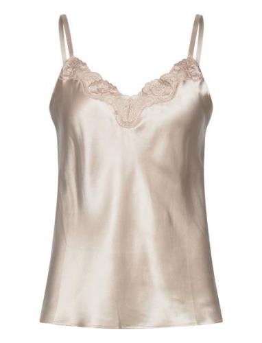 Pure Silk - Camisole W.lace Topp Cream Lady Avenue