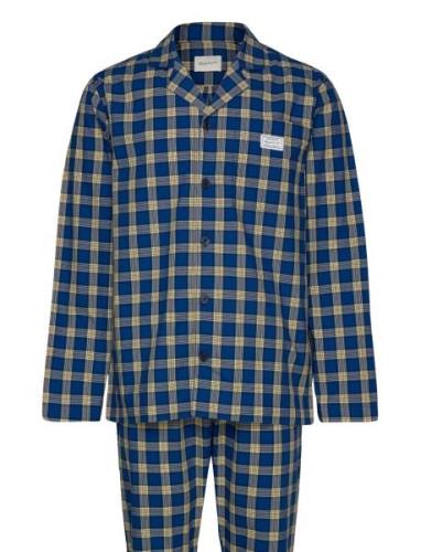 Check Pajama Set Shirt And Pants Pyjamas Navy GANT