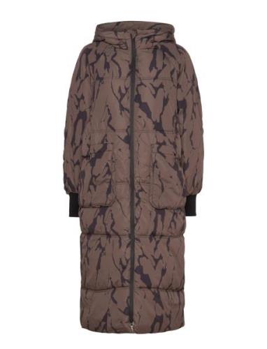 Yasmarbel Long Padded Coat S. Fôret Jakke Brown YAS