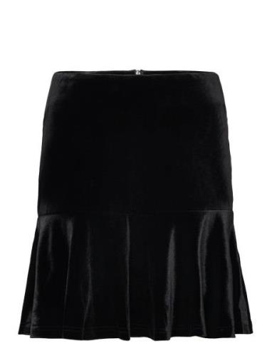 Indie Velour Skirt Kort Skjørt Black Ella&il