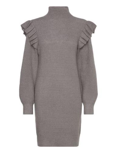 Vibooba Frill Dress /B Kort Kjole Grey Vila