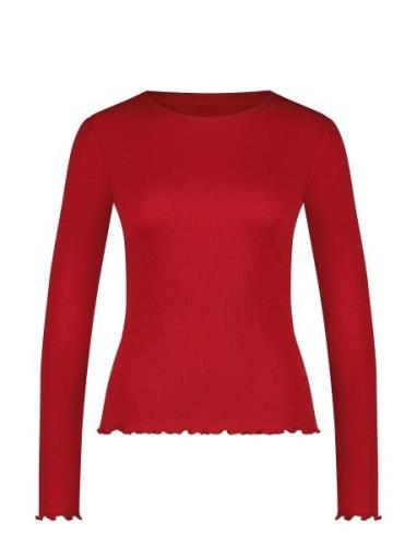 Top Ls Cotton Rib Babylock Topp Red Hunkemöller