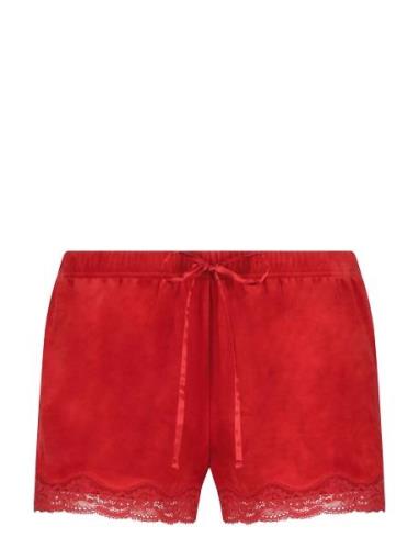 Velvet Lace Shorts Shorts Red Hunkemöller