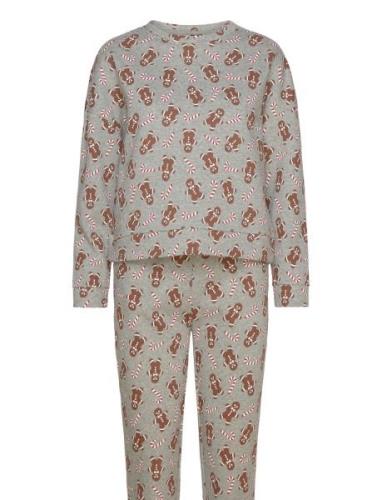 Pcxmas Chilli Sweat Set Jrs Bc Pyjamas Grey Pieces