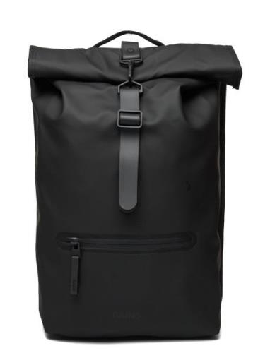 Rolltop Rucksack W3 Ryggsekk Veske Black Rains