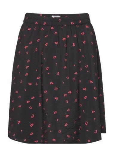 Mschvinaya Ladonna Skirt Aop Kort Skjørt Black MSCH Copenhagen